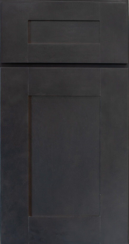 3-1/4-inch Shaker cabinet door with quarter-inch panel in Midnight Storm stain on maple.